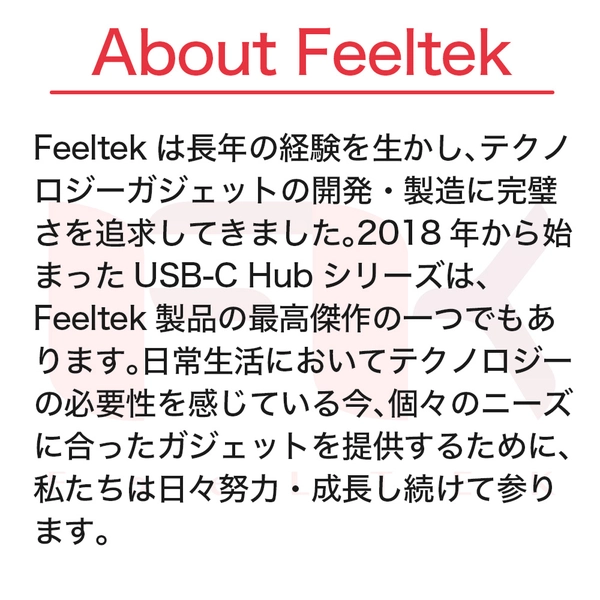 Feeltek ポータブル 6-in-1 USB Type-C ハブ HCM006AP2F
