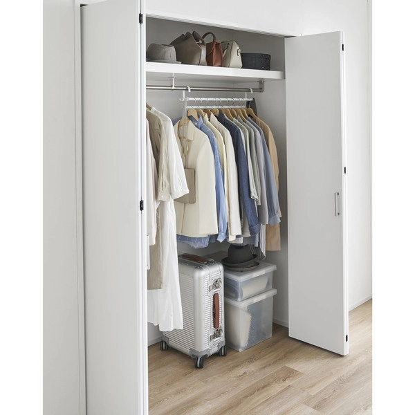 【smart】収納力アップ2段衣類ハンガー スマート W60 ホワイト