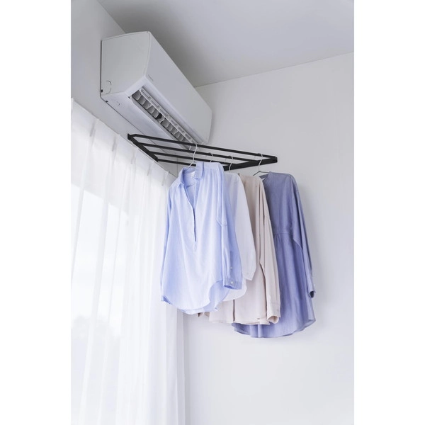 【tower】コーナーハンガーラック タワー 石こうボード壁対応 ブラック