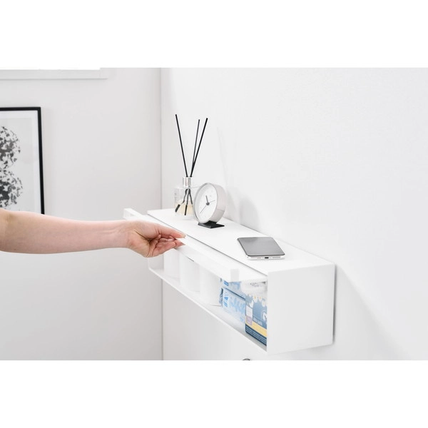 【tower】ウォール隠せるトイレ壁収納 タワー 石こうボード壁対応 ホワイト