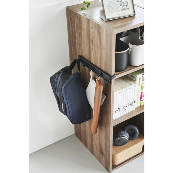 【smart】カラーボックスに差し込めるフック5連 スマート ブラック