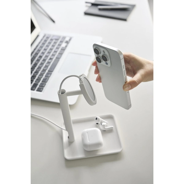 【tower】トレー付きスマートフォン充電スタンド タワー ホワイト