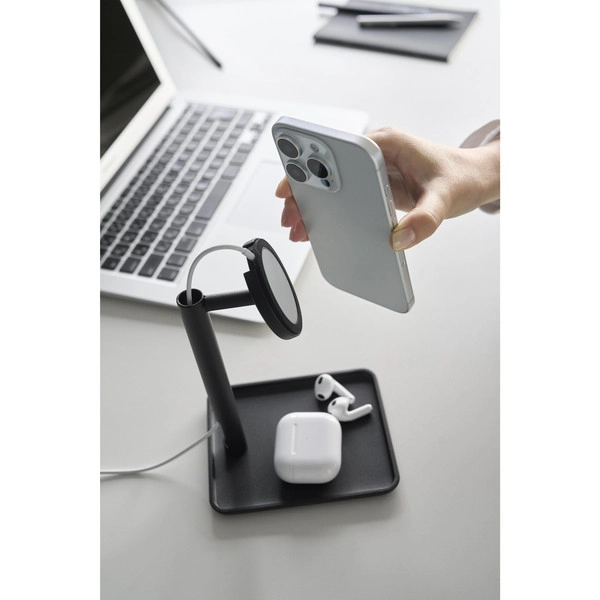 【tower】トレー付きスマートフォン充電スタンド タワー ブラック