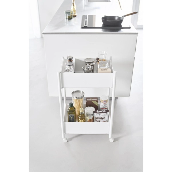 【tower】小物トレー付き収納ワゴン 2段 タワー ホワイト