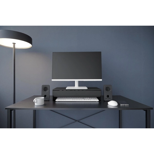 【tower】ゲームコントローラーも入る引き出し付きモニター台 タワー ブラック