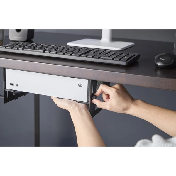 【smart】可動式デスク下ゲーム機ホルダー スマート ブラック