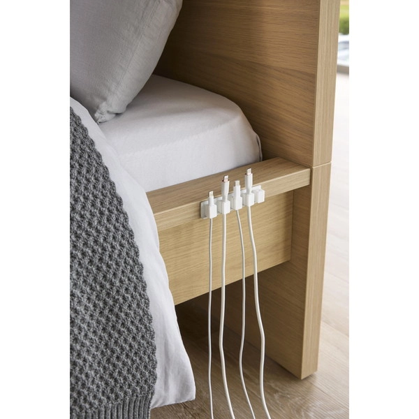 【smart】テープで貼り付けるマグネットケーブルホルダー スマート 5連 ホワイト