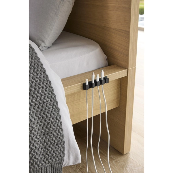 【smart】テープで貼り付けるマグネットケーブルホルダー スマート 5連 ブラック