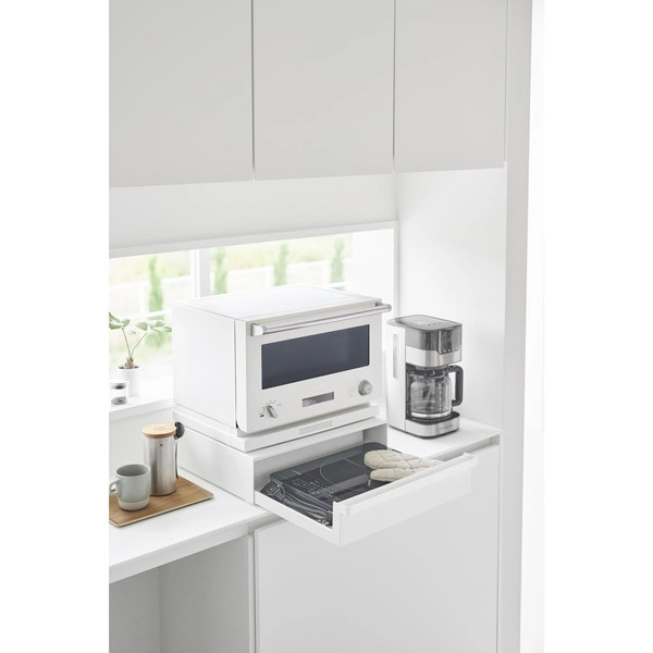 【tower】カセットコンロが入る家電下ラック タワー 1段 ホワイト