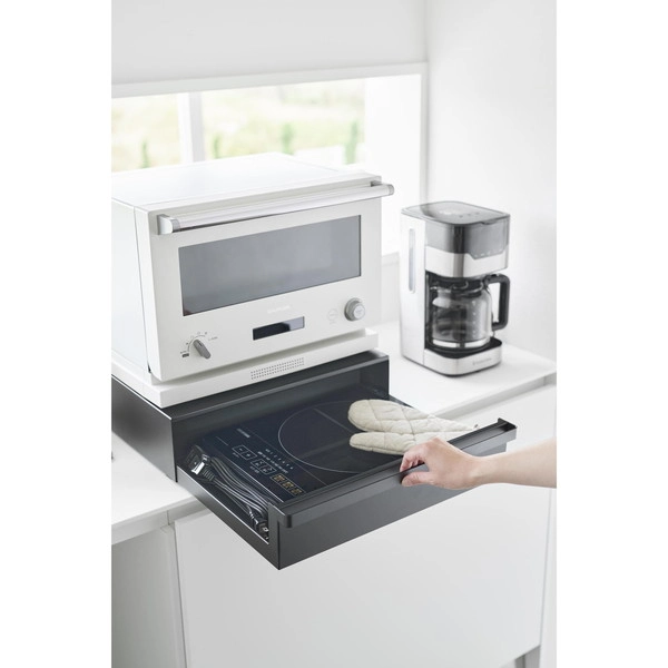 【tower】カセットコンロが入る家電下ラック タワー 1段 ブラック