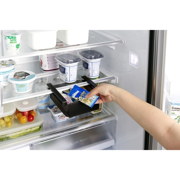 【tower】冷蔵庫中棚下伸縮ラック タワー ブラック