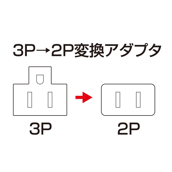 3P→2P変換アダプタ (ブラック) TAP-AD8BK