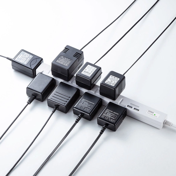 スリムタップUSB充電機能付き TAP-SLIM8U-3