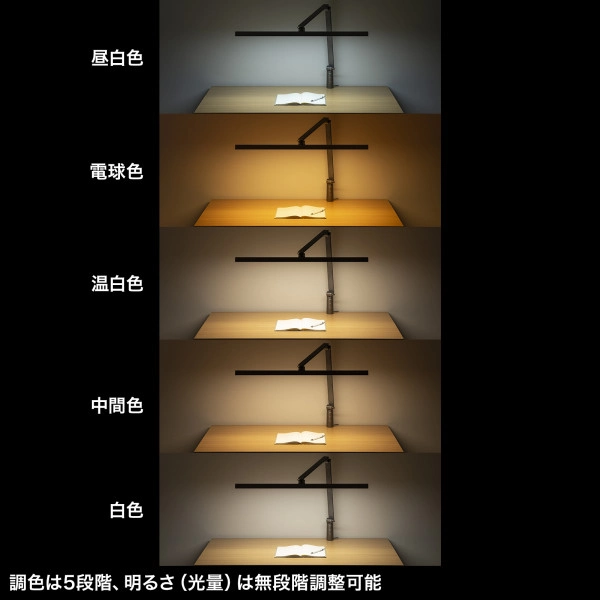 クランプ固定式LEDデスクライト LED-DESK2GM