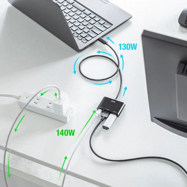 USB Type C-HDMI変換アダプタ(4K/PD対応/USBハブ付き) AD-ALCPHDPD02