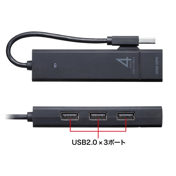 USB3.1 Gen1+USB2.0コンボハブ USB-3H421BK
