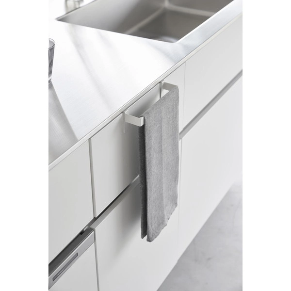 【Plate】滑り落ち防止キッチンタオルハンガーバー プレート ホワイト