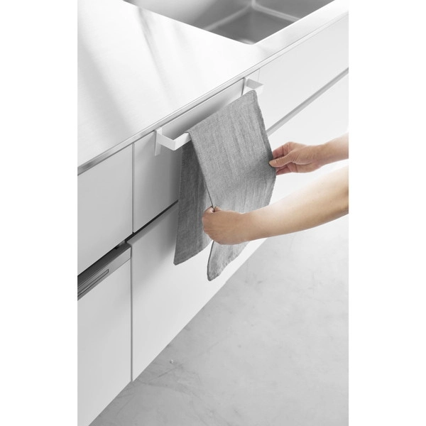 【Plate】滑り落ち防止キッチンタオルハンガーバー プレート ワイド ホワイト