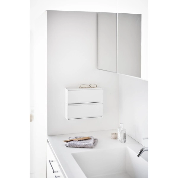 【tower】ウォール洗面収納ケース タワー 石こうボード壁対応 ホワイト