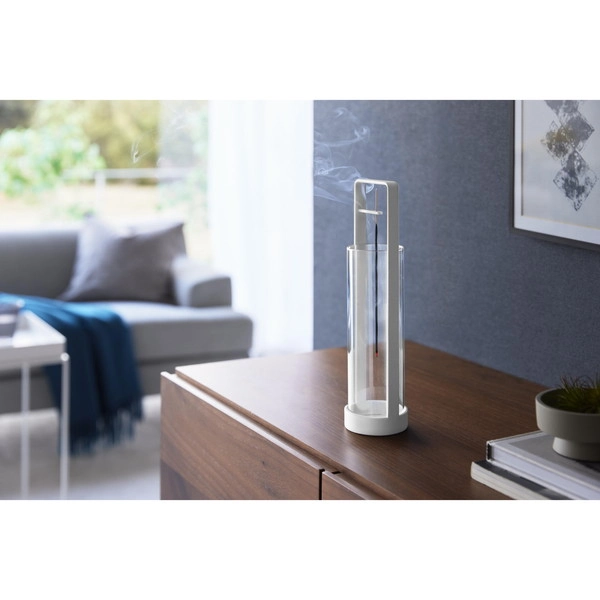 【tower】お香スタンド タワー 灰飛び防止カバー付き ホワイト