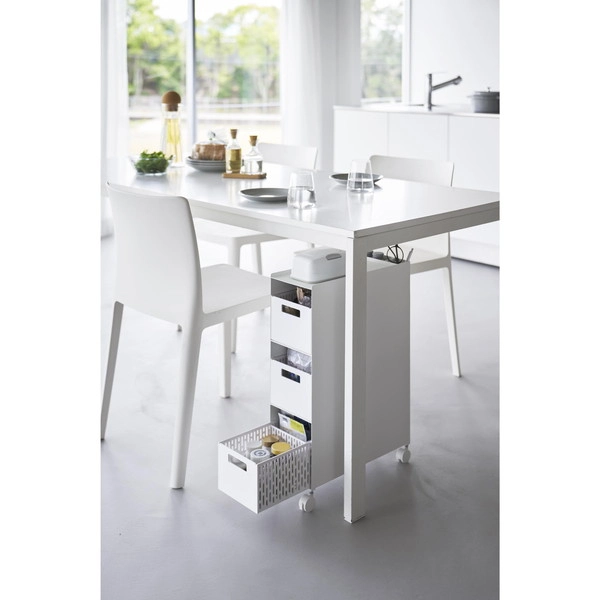 【tower】収納バスケットワゴン タワー 3段 ホワイト