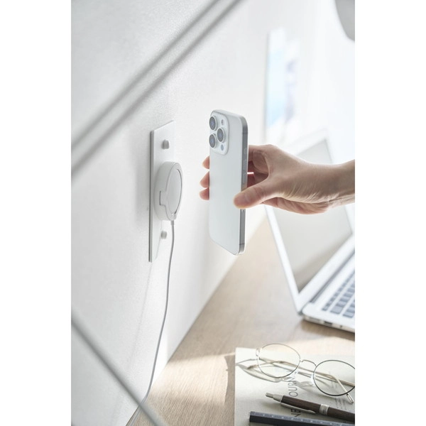 【tower】ウォールスマートフォン充電ホルダー タワー 石こうボード壁対応 ホワイト