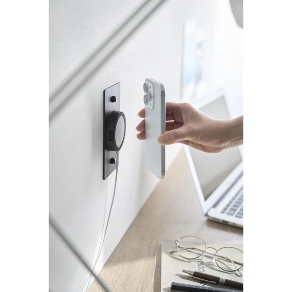 【tower】ウォールスマートフォン充電ホルダー タワー 石こうボード壁対応 ブラック