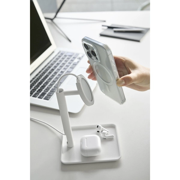 【tower】トレー付きスマートフォン充電スタンド タワー ホワイト