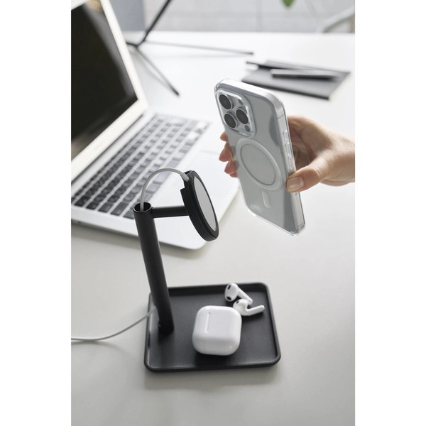 【tower】トレー付きスマートフォン充電スタンド タワー ブラック