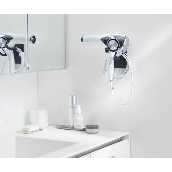 【tower】ウォール角度調節ドライヤーホルダー タワー 石こうボード壁対応 ブラック