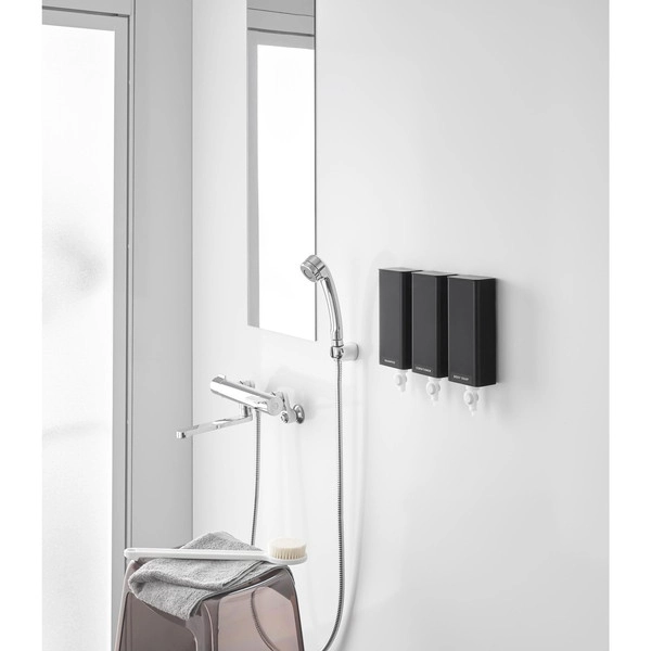 【tower】マグネットバスルーム詰め替えパウチディスペンサー収納ホルダー タワー S ブラック