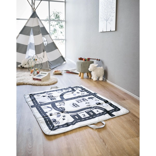 【tower】プレイマットにもなるおもちゃ収納 タワー ライトグレー