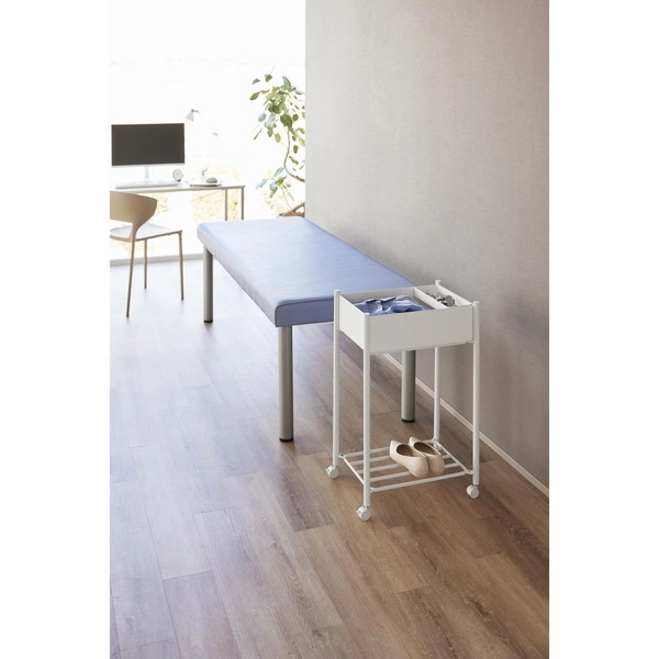 【tower】小物トレー付き下段が棚の収納ワゴン 2段 タワー ホワイト