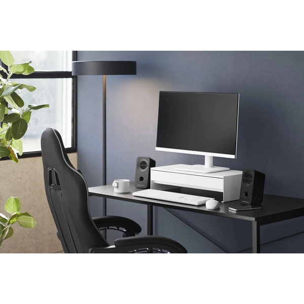 【tower】ゲームコントローラーも入る引き出し付きモニター台 タワー ホワイト