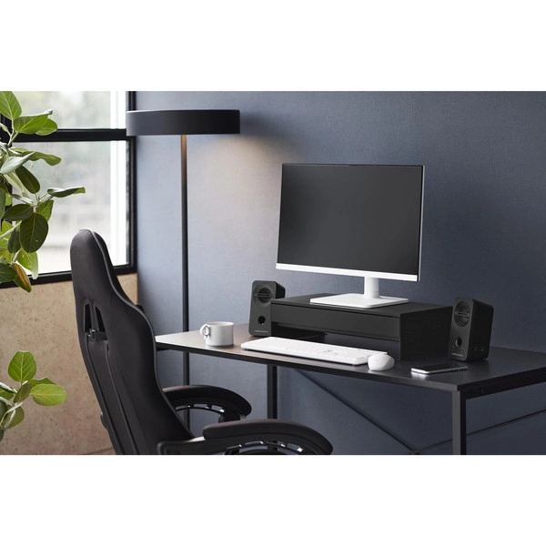 【tower】ゲームコントローラーも入る引き出し付きモニター台 タワー ブラック