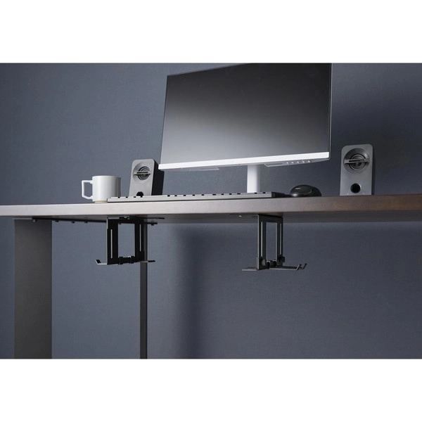 【smart】可動式デスク下ゲーム機ホルダー スマート ブラック