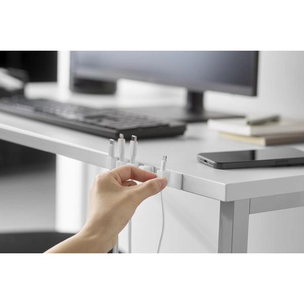 【smart】テープで貼り付けるマグネットケーブルホルダー スマート 5個組 ホワイト