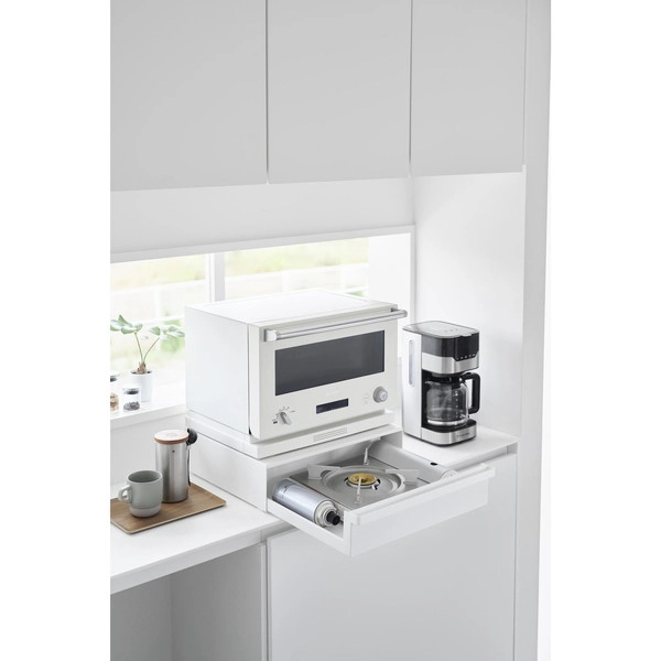 【tower】カセットコンロが入る家電下ラック タワー 1段 ホワイト