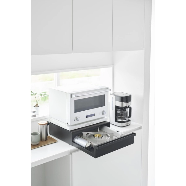 【tower】カセットコンロが入る家電下ラック タワー 1段 ブラック