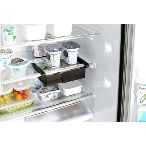 【tower】冷蔵庫中棚下伸縮ラック タワー ブラック