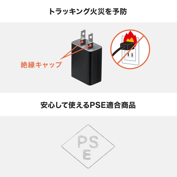 USB充電器 (1A・ブラック) ACA-IP86BK