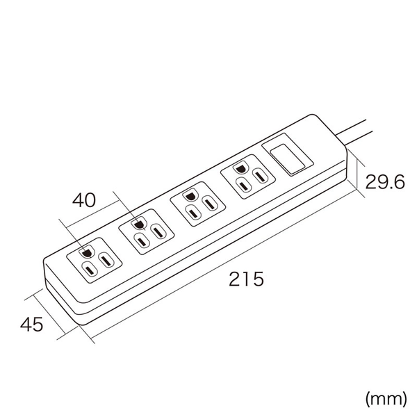 シャッタータップ (3P・4個口・2.5m) TAP-SH3425MG3P