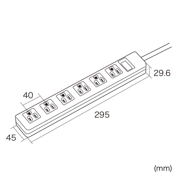 シャッタータップ (3P・6個口・2.5m) TAP-SH3625MG3P