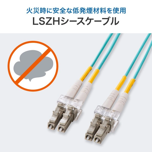 メガネ型光ファイバケーブル (マルチ50μmOM3、LC×2-LC×2、1m) HKB-OM3LCLC-01N