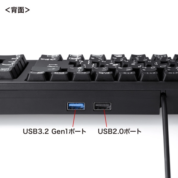 USBハブ付コンパクトキーボード SKB-KG2UH3BK