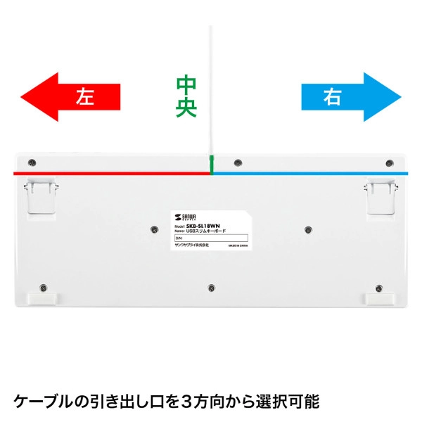 USBスリムキーボード ホワイト SKB-SL18WN