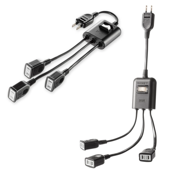 一括集中スイッチ付き電源延長コード ブラック TAP-EX3SWBK