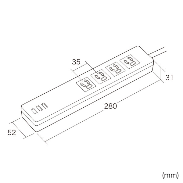 USB充電機能付きタップ TAP-F37U-2