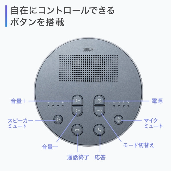 Bluetooth会議スピーカーフォン MM-BTMSP3