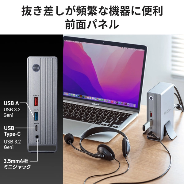 USB Type-Cドッキングステーション（4K×3画面出力対応） USB-CVDK10